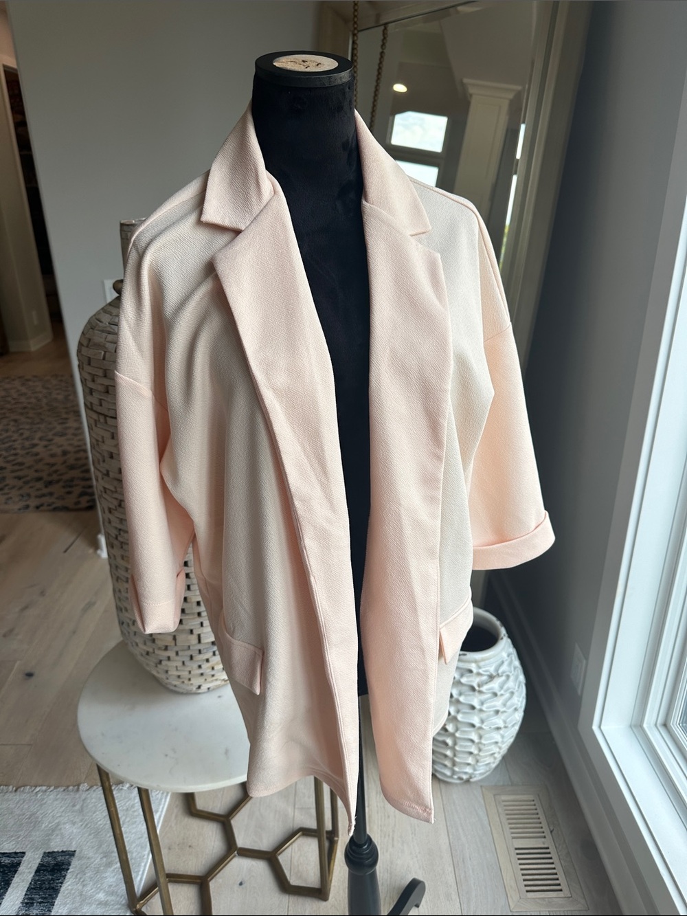 ASOS Pale Pink Open-Front Blazer